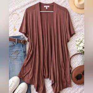Maurice’s Mauve Short Sleeve Cardigan 0X